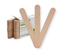 MEDI-INN - 100 spatole per bocca in legno, non sterili, 15 cm, spatola per lingua e bricolage, bastoncini di legno usa e getta per l'applicazione di unguenti, cere, pratiche, laboratori e bricolage