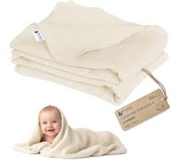 Medi Partners Coperta di Mussola per Neonata 100x150cm Copertina Neonato per lettino - 100% Cotone Mussole naturale Blanket Neonati Invernale Estate Carrozzina Bambino (Beige)