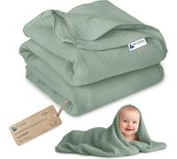Medi Partners Coperta per neonati 100% cotone 75x100cm Bambini Minky Multifunzionale Bifacciale Morbido e Soffice per Carrozzine (Stelle Grigie Con Minky Grigio)