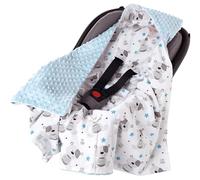 Medi Partners Coperta 100% Cotone 85x85cm Bifacciale Multifunzionale Minky Morbida e Accogliente con Cappuccio per Passeggini Marsupio