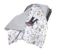 Medi Partners Coperta 100% Cotone Waffle 85x85cm Bifacciale Multifunzionale Minky Morbida e Accogliente con Cappuccio per Passeggini Marsupio