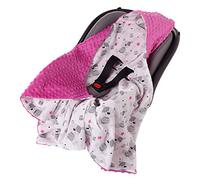 Medi Partners Coperta 100% Cotone 85x85cm Bifacciale Multifunzionale Minky Morbida e Accogliente con Cappuccio per Passeggini Marsupio