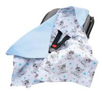 Medi Partners Coperta 100% Cotone Waffle 85x85cm Bifacciale Multifunzionale Minky Morbida e Accogliente con Cappuccio per Passeggini Marsupio