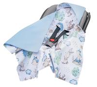 Medi Partners Coperta 100% Cotone Waffle 85x85cm Bifacciale Multifunzionale Minky Morbida e Accogliente con Cappuccio per Passeggini Marsupio