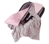 Medi Partners Coperta 100% Cotone 85x85cm Bifacciale Multifunzionale Minky Morbida e Accogliente con Cappuccio per Passeggini Marsupio