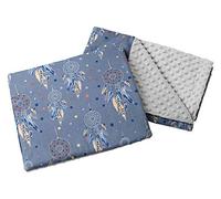 Medi Partners Coperta per bambini con cuscino 100% cotone Coperta per gattonare Minky 55x75 + 35x30cm multifunzionale per passeggino culla