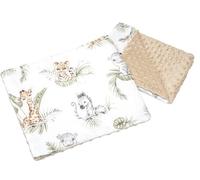 Medi Partners Coperta per bambini con cuscino 100% cotone Coperta per gattonare Minky 55x75 + 35x30cm multifunzionale per passeggino culla