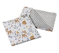 Medi Partners Coperta per bambini con cuscino 100% cotone Coperta per gattonare Minky 55x75 + 35x30cm multifunzionale per passeggino culla