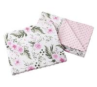 Medi Partners Coperta per bambini con cuscino 100% cotone Coperta per gattonare Minky 55x75 + 35x30cm multifunzionale per passeggino culla