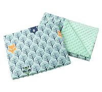 Medi Partners Coperta per bambini con cuscino 100% cotone Coperta per gattonare Minky 55x75 + 35x30cm multifunzionale per passeggino culla
