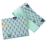 Medi Partners Coperta per bambini con cuscino 100% Cotone Minky Set Grande Bilaterale 75x100 + 35x30cm Multifunzionale Culla e Passeggino