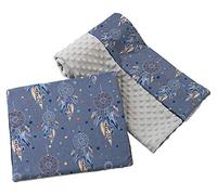 Medi Partners Coperta per bambini con cuscino 100% Cotone Minky Set Grande Bilaterale 75x100 + 35x30cm Multifunzionale Culla e Passeggino