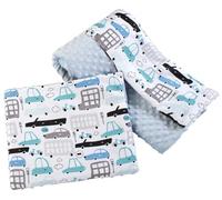 Medi Partners Coperta per bambini con cuscino 100% Cotone Minky Set Grande Bilaterale 75x100 + 35x30cm Multifunzionale Culla e Passeggino