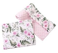 Coperta per bambini con cuscino 100% Cotone Minky Set Grande Bilaterale 75x100 + 35x30cm Multifunzionale Culla e Passeggino Medi Partners