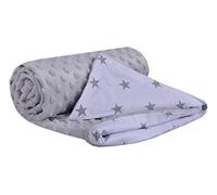 Medi Partners Coperta per Neonata Copertina Neonato per lettino - 100% Cotone 75x100cm naturale Blanket Neonati Invernale Estate Bifacciale Carrozzina Bambino (Stelle Grigie Con Minky Grigio)