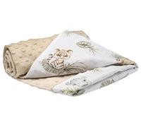 Medi Partners Coperta per neonati 100% cotone 75x100cm Bambini Minky Multifunzionale Bifacciale Morbido e Soffice per Carrozzine (Safari con Minky beige)