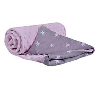 Medi Partners Coperta per Neonata 100% Cotone Minky Copertina Neonato Neonati Invernale Estate Bifacciale Carrozzina Bambino (Stelle bianche con rosa chiaro Minky)