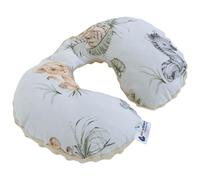 Medi Partners Cuscini da Viaggio Bambini Cuscino per Collo Seggiolino Auto - 100% Cotone Minky Bambino Poggiatesta Cervicale Testa Neonato Aereo Pillow (Safari con beige Minky)
