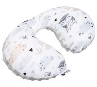 Medi Partners Cuscino cervicale per bambini 100% Cotone/Minky Cuscinetti cervicale per auto per il collo del sonno da Viaggio in Auto Passeggino (Radura con Minky grigio)
