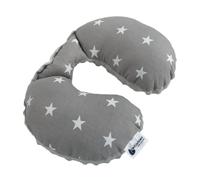 Medi Partners Cuscini da Viaggio Bambini Cuscino per Collo Seggiolino Auto - 100% Cotone Minky Bambino Poggiatesta Cervicale Testa Neonato Aereo Pillow (Stelle con Minky grigio)