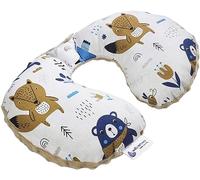 Medi Partners Cuscino cervicale per bambini 100% Cotone/Minky Cuscinetti cervicale per auto per il collo del sonno da Viaggio in Auto Passeggino (Boho con Minky beige)