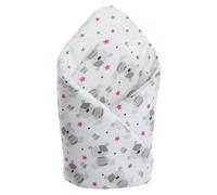 Medi Partners Cuscino cono bambino 100% Cotone 75x75cm Coperta del bambino Doppia faccia Morbido Tutto l'anno Corna per neonati Multifunzionale (Teddy con stelle rosa)