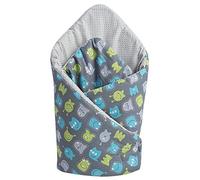 Medi Partners Cuscino cono bambino 100% Cotone 75x75cm Coperta del bambino Doppia faccia Morbido Tutto l'anno Corna per neonati Multifunzionale (creature con pois grigi)
