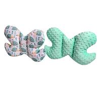 Medi Partners Cuscino per la testa per bambini, 100% Cotone/Minky cuscino cervicale per auto passeggino viaggi sonno collo