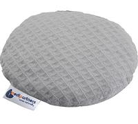 Medi Partners Cuscino termico con noccioli di ciliegia per bambini 180g rotondo 15 cm ecologic 100% cotone Waffle calore + terapia del freddo (Grigio)