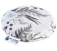 Medi Partners Cuscino termico con noccioli di ciliegia per bambini 180g rotondo 15cm ecologic 100% cotone calore + terapia del freddo (Fiori grigi)