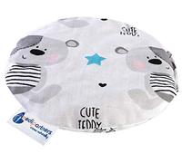Medi Partners Cuscino termico con noccioli di ciliegia per bambini 180g rotondo 15cm ecologic 100% cotone calore + terapia del freddo (Teddy)