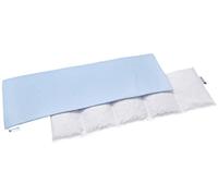 Medi Partners Cuscino termico microonde con noccioli di ciliegia grande 800g 60x20cm 100% Fodera Lavabile Cotone Riscaldante Cuscino Cervicale per terapia del freddo e del calore (Azzurro Waffle)