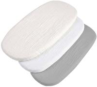 Medi Partners Lenzuola Lettino Culla 86x40 Set 3 Lenzuolo Navicella Neonato Carrozzina con Angoli - 100% Cotone Mussole Passeggino Materasso Fitted Sheet Coprimaterasso (Beige-Bianco-Grigio)