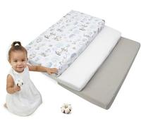 Medi Partners Lenzuola Lettino Set 3 Neonato 70x140-100% Cotone Lenzuolo con Angoli Culla Coprimaterasso fitted Materassino Sheet Letto Bambino Lenzuolino (Cervo E Riccio-Bianco-Grigio)