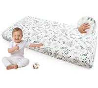 Medi Partners Lenzuola Lettino Set3 Neonato 60x120-100% Cotone Mussole Lenzuolo con Angoli Culla Coprimaterasso fitted Materassino Sheet Letto Bambino Lenzuolino(Foglie di olivo - Bianco - Oliva)