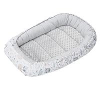 Medi Partners Nido per Neonato Bozzolo Neonati 100x60x15 Babynest 100% Cotone Inserto Removibile Cocoon Baby Multifunzionale Riduttore per Bambini (Radura con grigio Minky)
