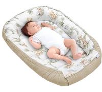 Medi Partners Nido per Neonato 100x60x15cm Baby Nest 100% Cotone Waffle Lettino da viaggio per bambini Multifunzionale Chiusura sicura (Safari di Waffle marroni)