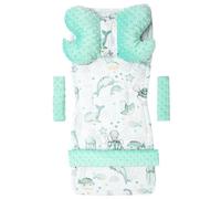 Medi Partners Inserto universale per passeggino per carrello a 5 elementi protezione della cintura + protezione della fascia Cotone Minky (Oceano di menta Minky)