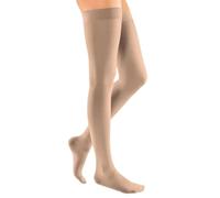 medi Ven Elegance CCL1 - Calze a compressione a punta chiusa, lunghezza coscia, con fascia superiore, colore beige, lunghezza standard, taglia 3