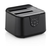 Media Express Docking Station USB 3.0 per Hard Disk da 2.5"/3.5" Dual Easy Docking, Duplicatore/Clonatore HD, Hard Disk Non Inclusi, Nero