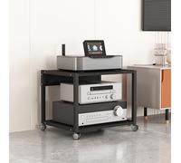 Media Stand Audio Rack - Supporto stereo moderno Mid-Century per console di gioco, DVD e apparecchiature AV - Mensola angolare e supporto per giradischi per soggiorno e sale da gioco.