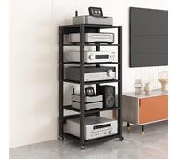 Media Stand Audio Rack - Supporto stereo moderno Mid-Century per console di gioco, DVD e apparecchiature AV - Mensola angolare e supporto per giradischi per soggiorno e sale da gioco.