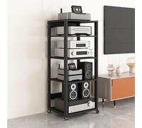 Media Stand Audio Rack - Supporto stereo moderno Mid-Century per console di gioco, DVD e apparecchiature AV - Mensola angolare e supporto per giradischi per soggiorno e sale da gioco.