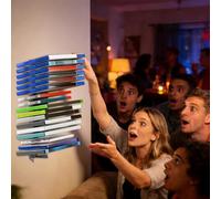 Media Storage Shelves, Wall Mount Game Case Holder, Case Storage Wall Mount, 2 Pieces Walll Mounts Metal Heavy Duty Rack | Game Organizers and Storages for Living Room Bedroom Offices Equipment Bar