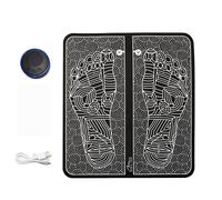 EMS MT6527 - Tappetino massaggiante per piedi e polpacci, 8 modalità, 19 intensità, display LED, telecomando, ricaricabile e pieghevole, circolazione migliorata e rilassamento muscolare