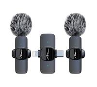 Media-Tech Microfono Omnidirezionale Wireless con Cancellazione del Rumore, Portata 35 m, per Registrazioni Video, Podcast, Interviste e Streaming, Connessione 2,4 GHz