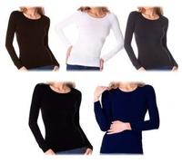 MEDIA WAVE store Pack 5 Maglie Termiche VKA20 Interno Felpato Ass. Ilenia Girocollo Manica Lunga (m/l)