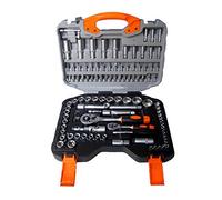 MEDIA WAVE store® Valigetta Attrezzi da 108 Pezzi - Set Chiavi a Bussola e Cricchetto in Acciaio CR-V - Kit Completo per Auto, Moto, Casa e Fai-da-Te, Valigia Portatile Professionale