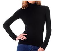 MEDIA WAVE store VKA21 Pack 3 lupetti Termici con Interno Felpato Neri Maglia Mezzo Collo (M/L)