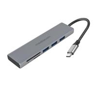MEDIACOM hub USB 3.2 Gen 1 Alluminio 3 porte con lettore MicroSD e SD